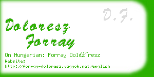 doloresz forray business card